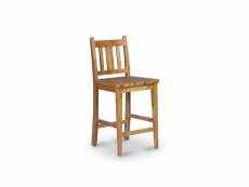 Lot de 2 chaises haute bois marron 45x45x95cm - décoration d'autrefois