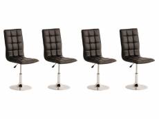 Lot de 4 chaises de salle à manger hauteur réglable en simili-cuir noir cds10133