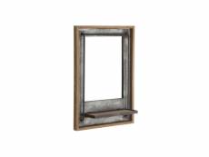 Miroir bois-métal naturel-gris n°1 - oca - l 50 x