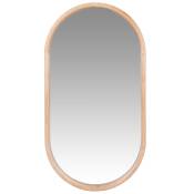 Miroir ovale en bois de chêne 35x65