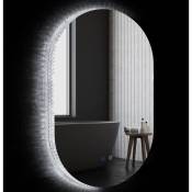 Miroir ovale led de salle de bain - dim. 91H x 61l