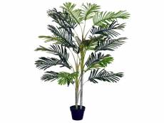 Outsunny palmier artificiel hauteur 150 cm arbre artificiel décoration plastique fil de fer pot inclus vert