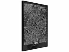 Paris prix - affiche murale encadrée "city map paris dark" 20 x 30 cm noir