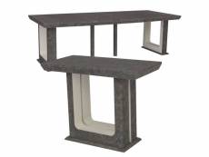 Paris prix - table console extensible effet béton "rui" 50-250cm gris