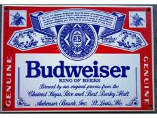 "plaque emaillée budweiser biere beer usa americaine email us"
