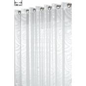 Rideaudiscount - Voilage Grande Largeur 280 x 240 cm à Oeillets Brillant Contemporain Blanc - Blanc
