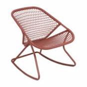 Rocking chair Sixties / Assise souple plastique tressé - Fermob rouge en plastique
