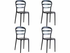 Set 4 chaise frappe (miss bibi) - resol - noir - fibre