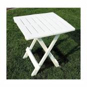Spetebo - Table pliante en plastique adige - couleur : blanc