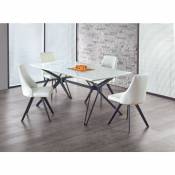 Table à manger rectangulaire 160 x 90 x 76 cm - Noir/Blanc