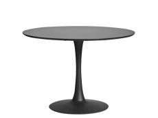 Table à manger ronde en mdf avec armature en métal laqué noir - diamètre 110 x hauteur 75 cm