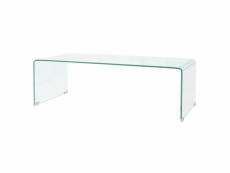 Table basse 98 x 45 x 30 cm verre trempé transparent 244189