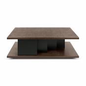 Table basse placage chocolat et noir