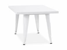 Table carrée pour enfants - industrielle - métal - 60cm - stylix blanc