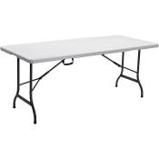 Table de buffet Table pliante Table de camping Table de jardin Valise 180 cm blanc - Hattoro
