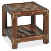 Table de nuit chevet commode armoire meuble chambre 40 x 40 x 40 cm bambou marron foncé - Marron
