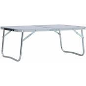 Table pliable de camping,Blanc Aluminium,MDF 60x40