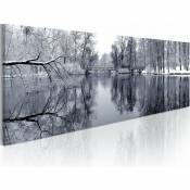 Tableau paysage hiver - 135 x 45 cm
