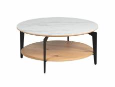 Tasha - table basse ronde métal et céramique