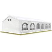 Tente de réception 6x12 m barnum Tente de Jardin Blanc bâche pe 550 n imperméable résistante aux uv avec Cadre de Sol - blanc