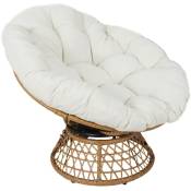 The Home Deco Factory - Fauteuil Cancun Coussin Blanc Home Deco Factory