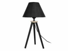 Utgard - lampe de chevet trépied bois noir 65888
