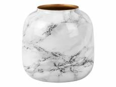 Vase effet marbre marble sphere 17.5 x 17 cm blanc