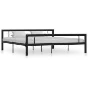 Vidaxl - Cadre de lit Noir et blanc Métal 180 x 200