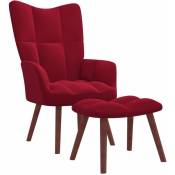 Vidaxl - Chaise de relaxation avec repose-pied Rouge