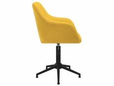 Vidaxl chaise pivotante de bureau jaune tissu