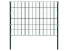 Vidaxl panneau de clôture avec poteaux fer 13,6 x 1,2 m vert 278668