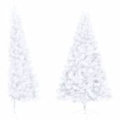 Vidaxl - Sapin de Noël artificiel moitié avec support Blanc 150 cm pvc Blanc