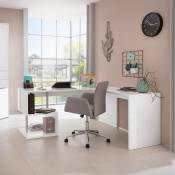 Web Furniture - Bureau d'angle design moderne 180x160 blanc Vilnis