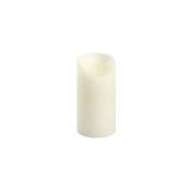 Xmasking - bougie cylindrique cire rugueuse ivoire, ø 7,5 cm, h 15 cm, led blanc chaud, flamme en mouvement, minuterie, télécomman