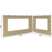 2 panneaux latéraux avec fenêtre en pe 250 / 350x190cm Beige pour Gazebo 3x4m