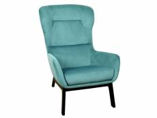 Alessia - fauteuil incliné velours côtelé bleu canard
