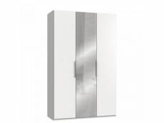 Armoire de rangement lisbeth 2 portes blanc 1 miroir 150 x 236 cm hauteur 20100891984