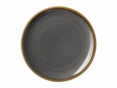 Assiette plate ronde grise - 280 mm - lot de 4