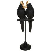 Atmosphera - Statuette couple oiseau noir H35cm créateur