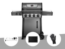Barbecue à gaz Napoleon Freestyle F425SIB - 4 brûleurs + Sizzle Zone + Kit rôtissoire + Plancha + Gant anti-chaleur