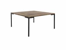 Bergame - table basse carrée 90cm chêne grisé et