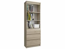 Carlo - meuble de rangement multi-fonctionnel salon/séjour/bureau/chambre - 180x60x35 cm - bibliothèque design moderne - sonoma