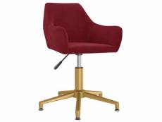 Chaise de qualité pivotante de salle à manger rouge bordeaux velours - rouge - 63 x 52 x 85 cm