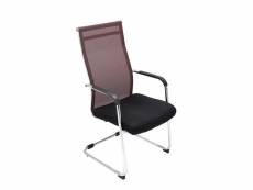 Chaise pour visiteur fauteuil de bureau avec accoudoirs marron pieds chromé bur10150