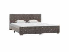 Distingué lits et accessoires famille paris cadre de lit gris tissu 180 x 200 cm