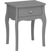Ebuy24 - Baroque Table de chevet à 1 tiroir, gris. - Grise