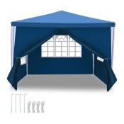 EINFEBEN Tente Pavillon Polyéthylène Tubes en Acier – Tente de luxe en polyéthylène et tubes en acier, tente de jardin pratique 3x3m Bleu - Bleu