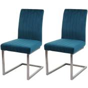 Ensemble de chaises 2x avec des accoudoirs pivotants HWC-K33 Tissu de tissu gris gris foncé