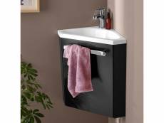 Ensemble meuble lave-mains skino noir + robinet
