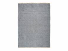 Essence - tapis en jute et coton avec franges gris clair 160x230